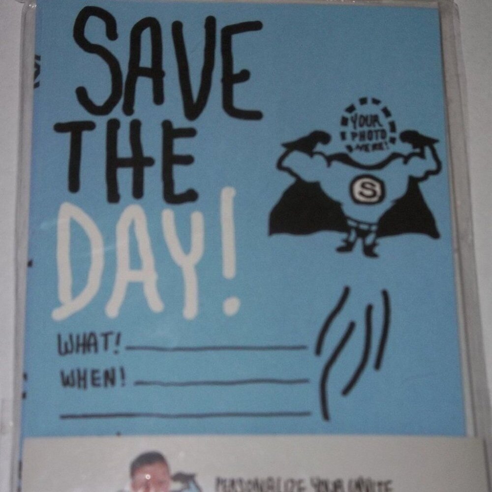 NEW Super Hero Save the Day Birthday Party Invites - 10 Pack